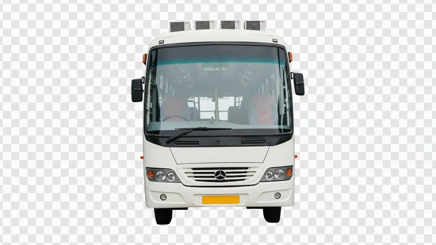 Modern White Mercedes-Benz Passenger Bus PNG