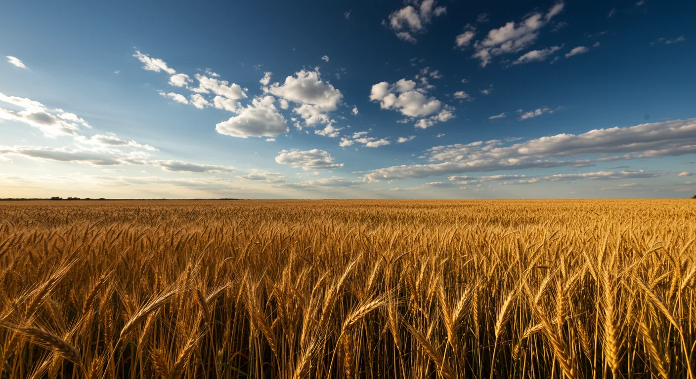 Golden Wheat Field Horizon View with Blue Sky | AIClips Rural Landscape Backdrop