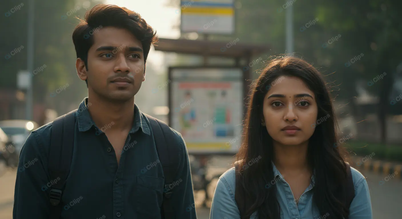 Urban Youth at Bus Stop