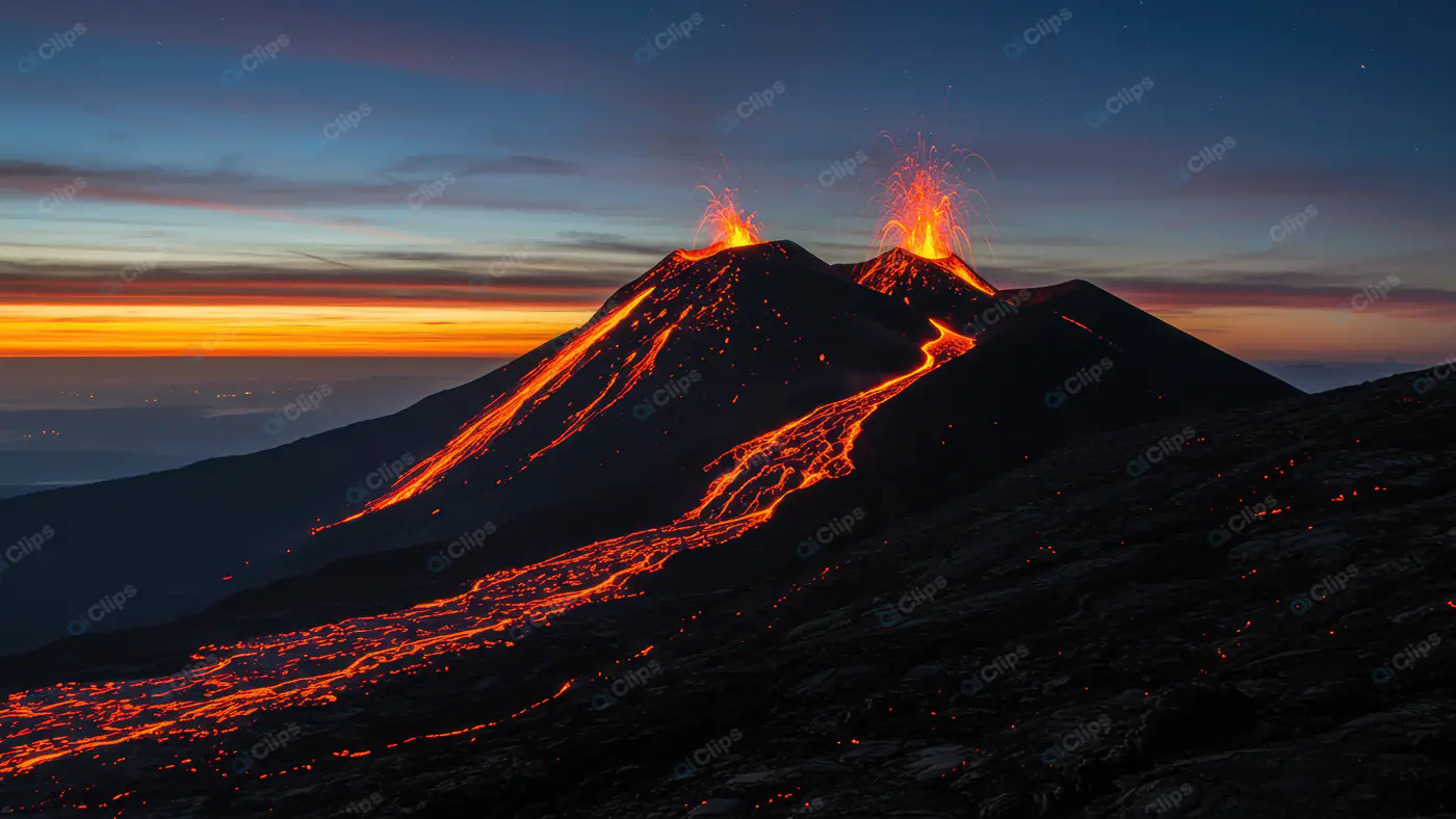 Volcanic Inferno at Twilight