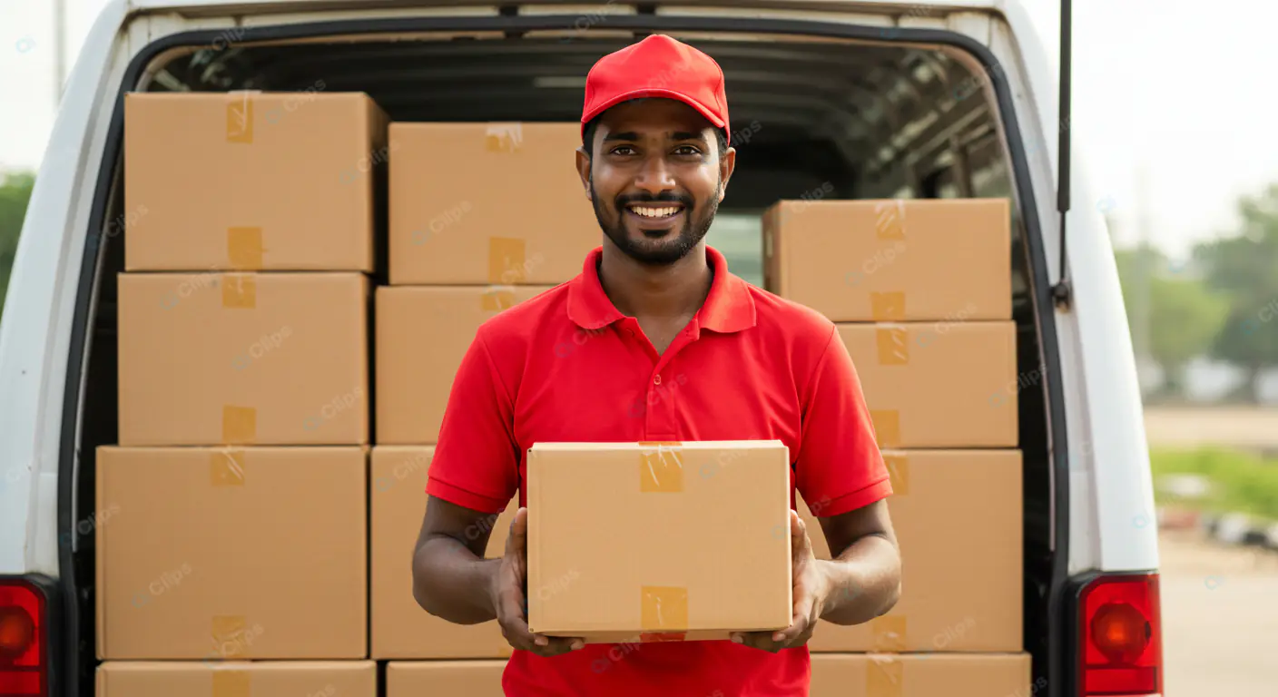 Efficient Courier with Loaded Van