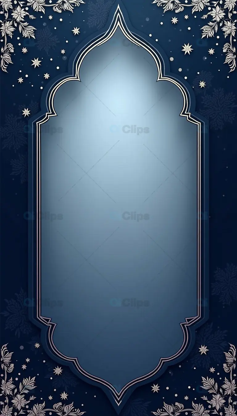 Elegant Blue Ornate Invitation Frame