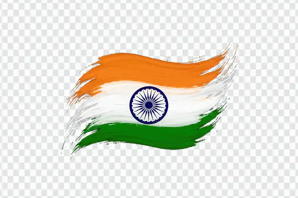 Waving Indian Flag Brushstroke Design PNG Clipart