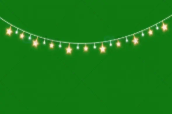 Festive String Lights Animation on Green Screen