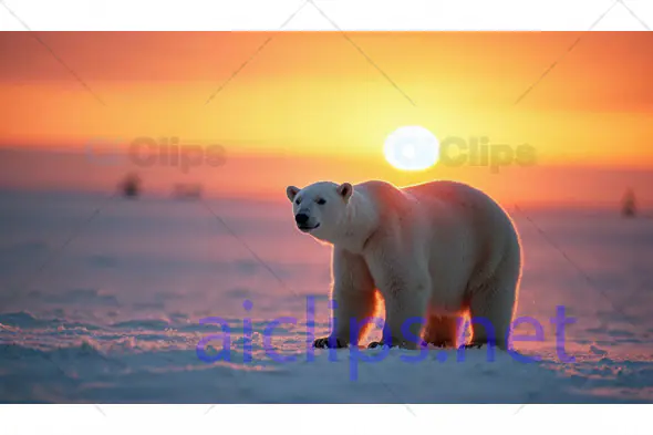 Polar Bear at Sunset
