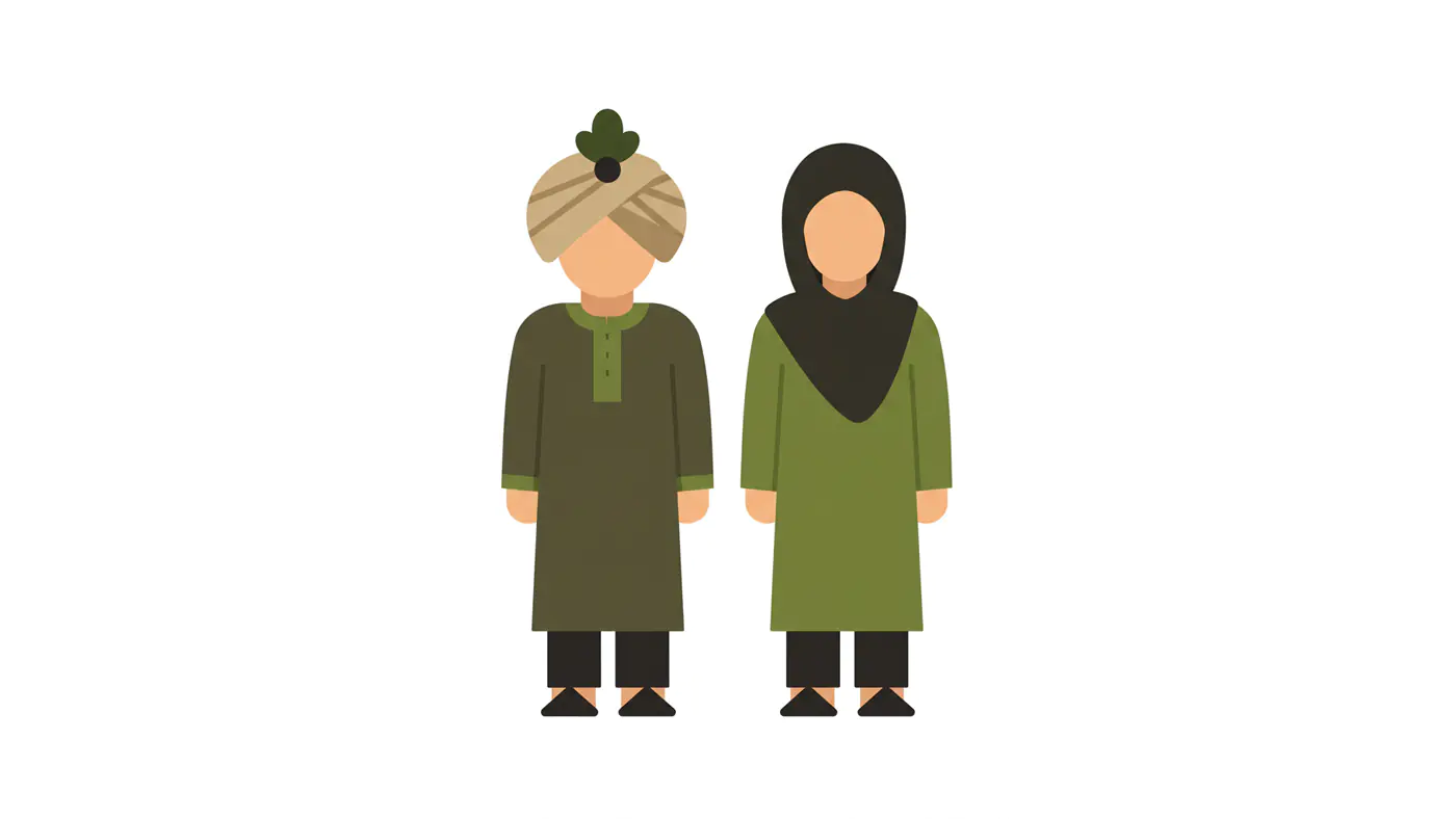 Minimalist Indian Couple Vector