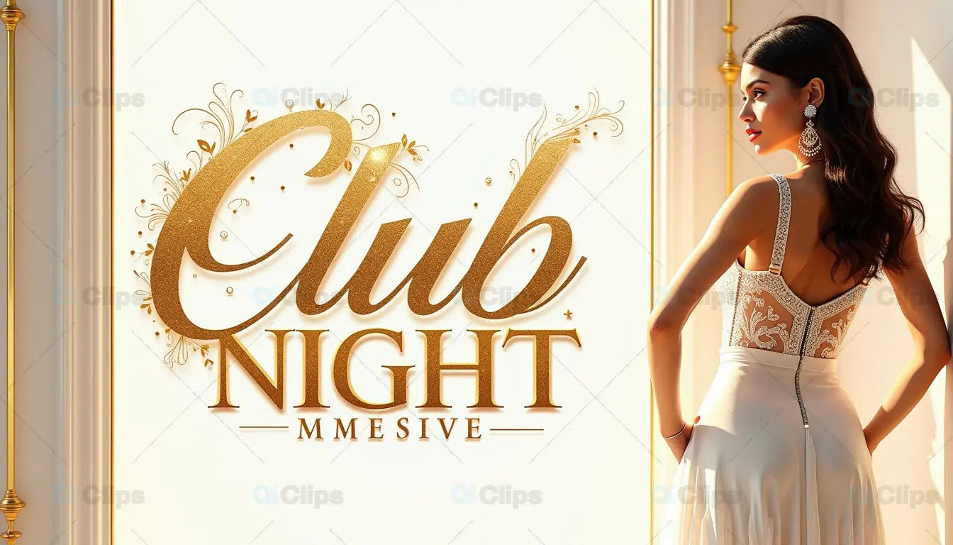 Luxurious Club Night Invitation with Elegant Woman