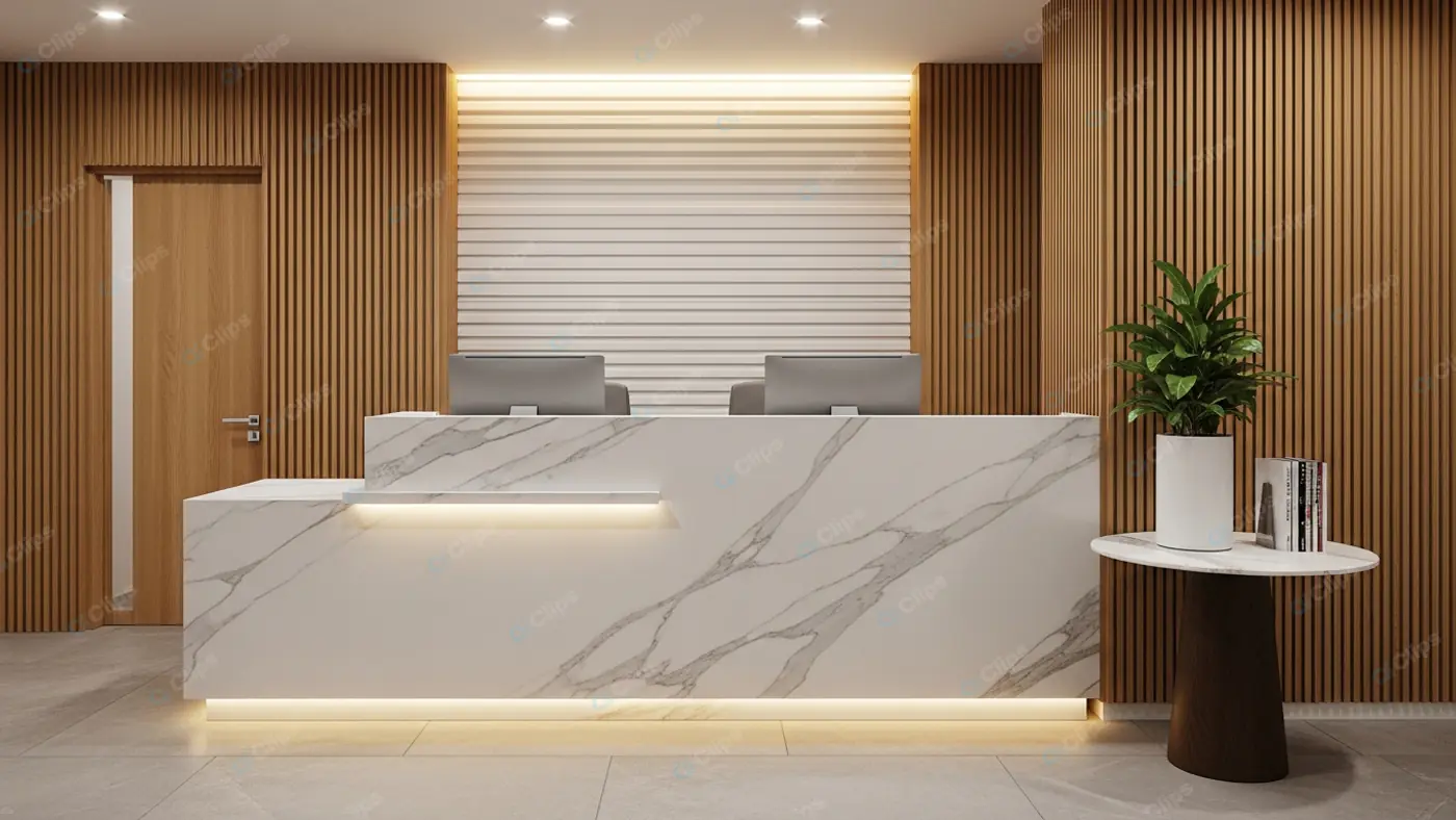 Elegant Marble Reception Desk