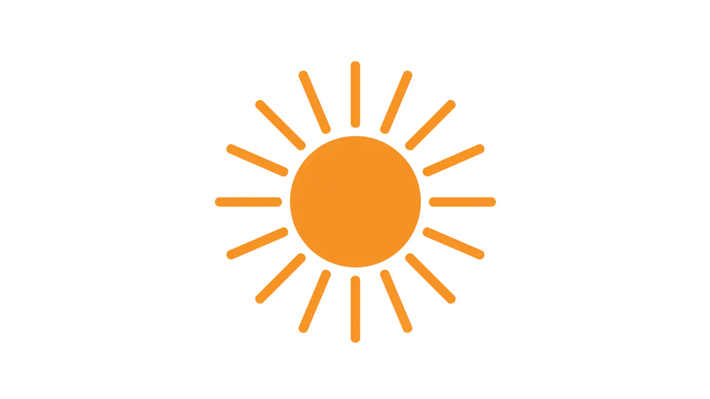 Radiant Orange Sun Icon