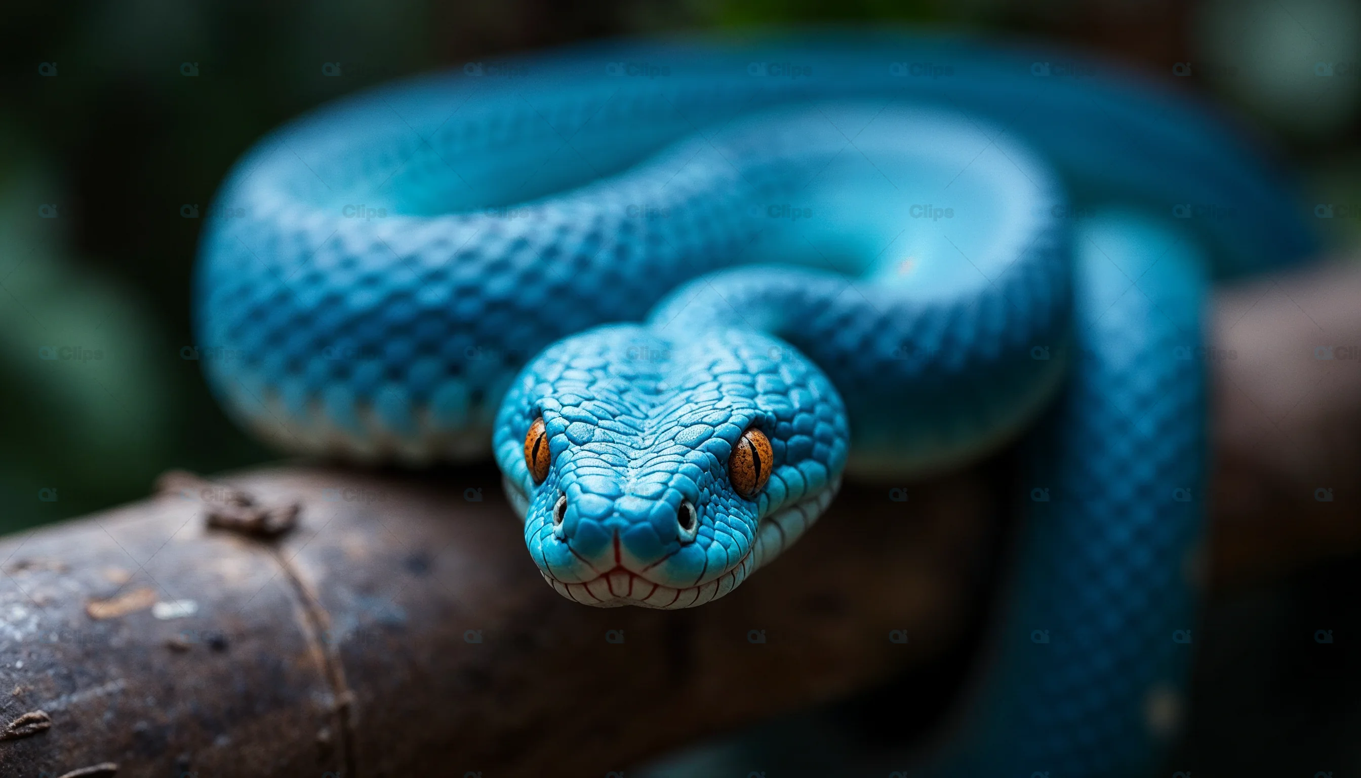 Close-Up of Blue Viper Snake
