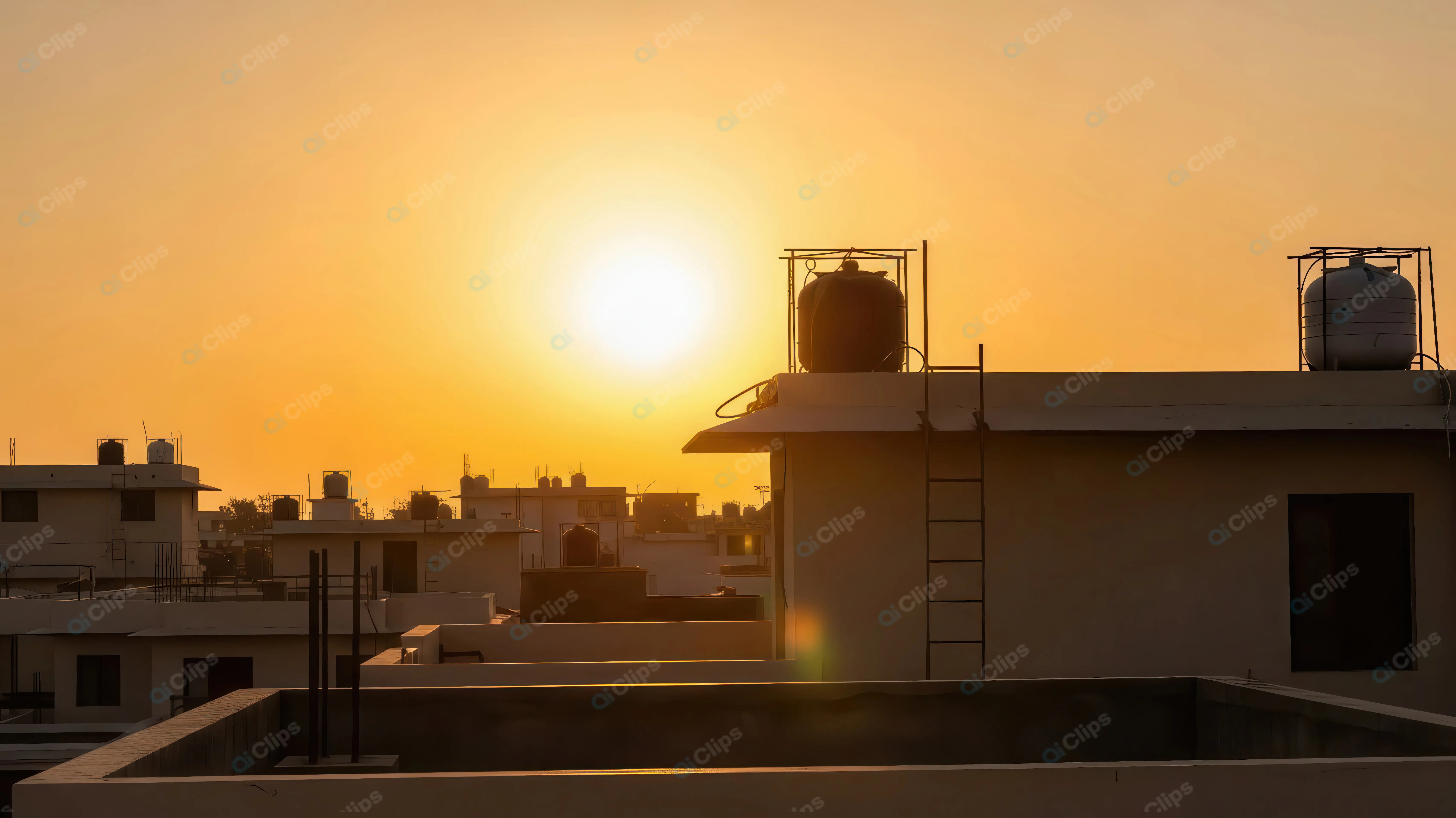 Urban Rooftops at Golden Hour
