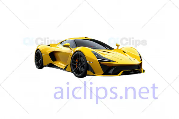 Yellow Luxury Sports Car 3D Model