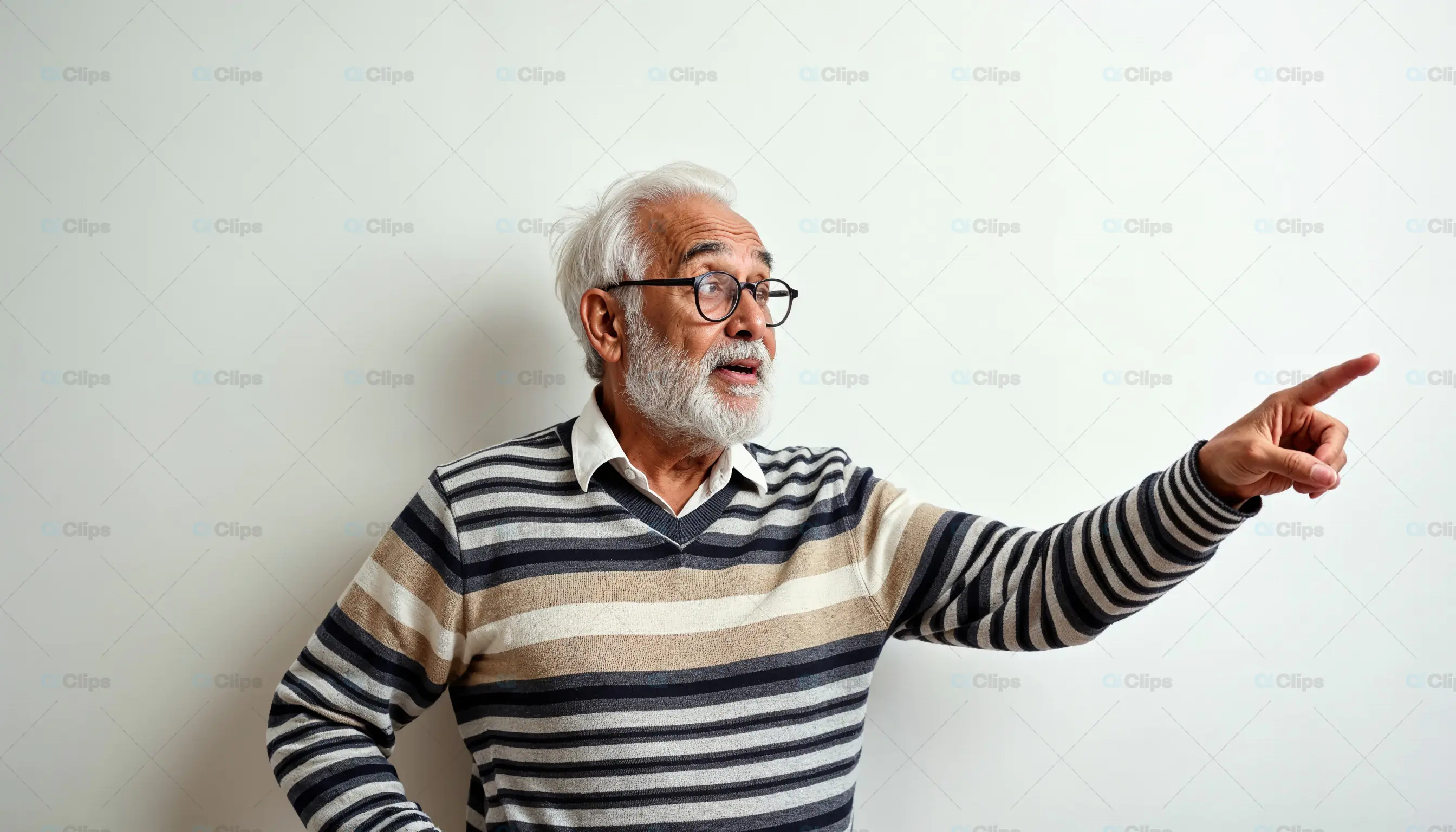 Senior Man Pointing Forward