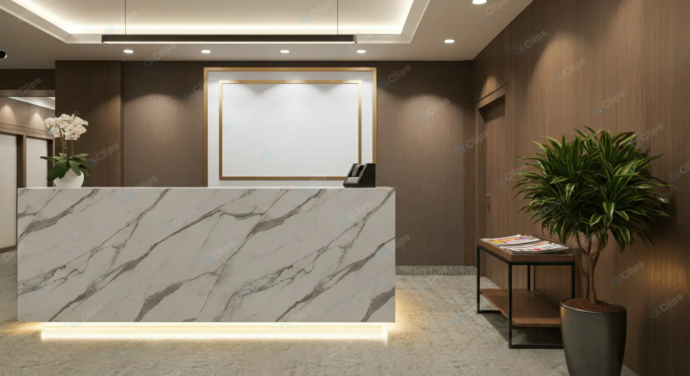 Luxurious Marble Reception Desk