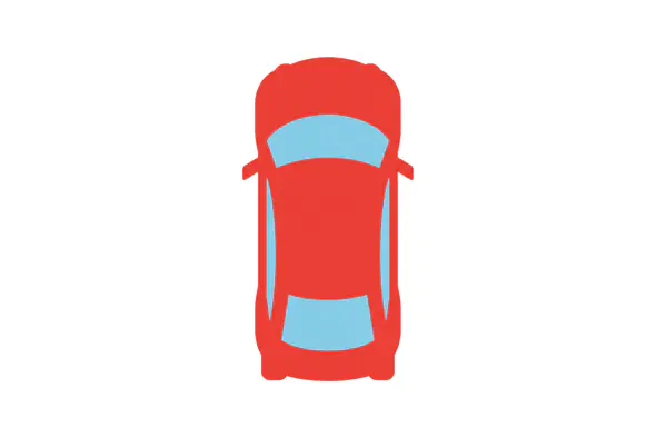 Minimalist Red Car Top View Icon