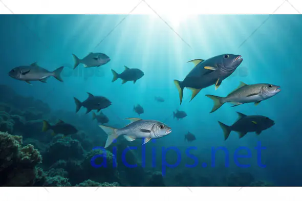 Fish Swimming in Blue Ocean Waters