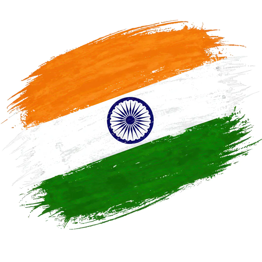 Brushstroke Indian Flag Tricolor Patriotic Symbol PNG