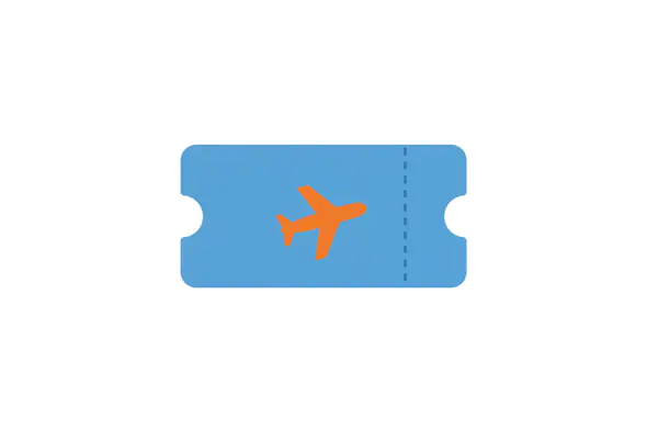 Stylized Airplane Ticket Icon