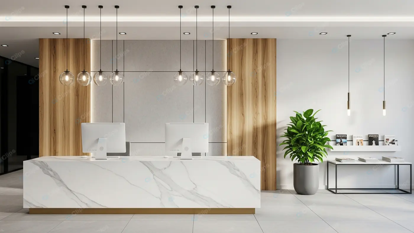 Chic Marble Reception Desk