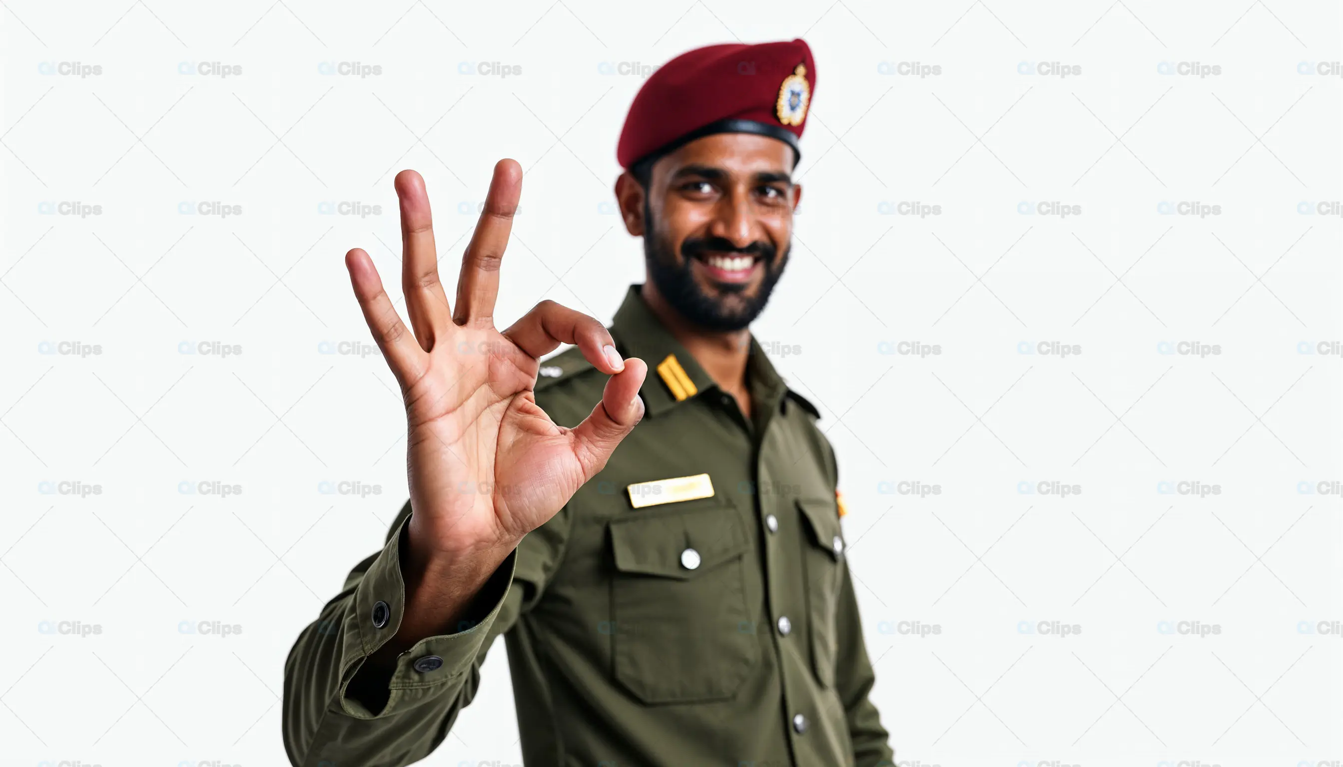 Indian Army Officer Giving Okay Sign