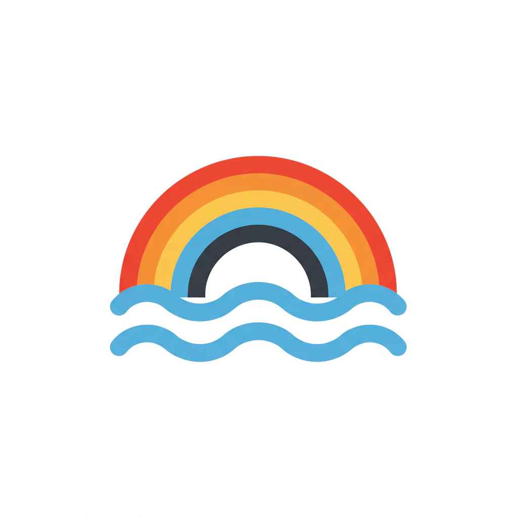 Minimalist Rainbow Ocean Icon