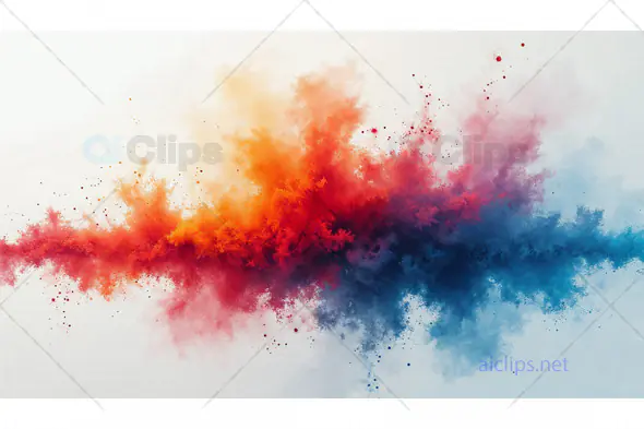 Abstract Red and Blue Color Explosion Art