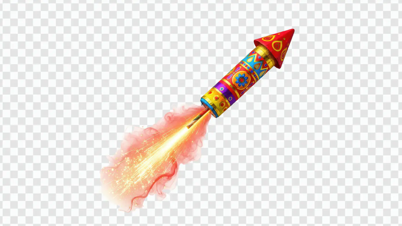 Colorful Diwali Rocket Firework Sparkling Festive Celebration | AIClips