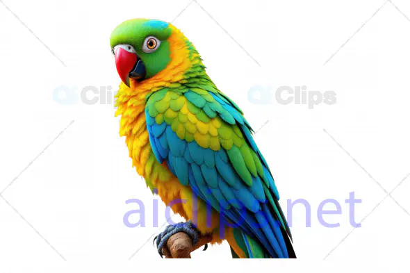 Vibrant 3D Parrot Illustration - Tropical Bird Model