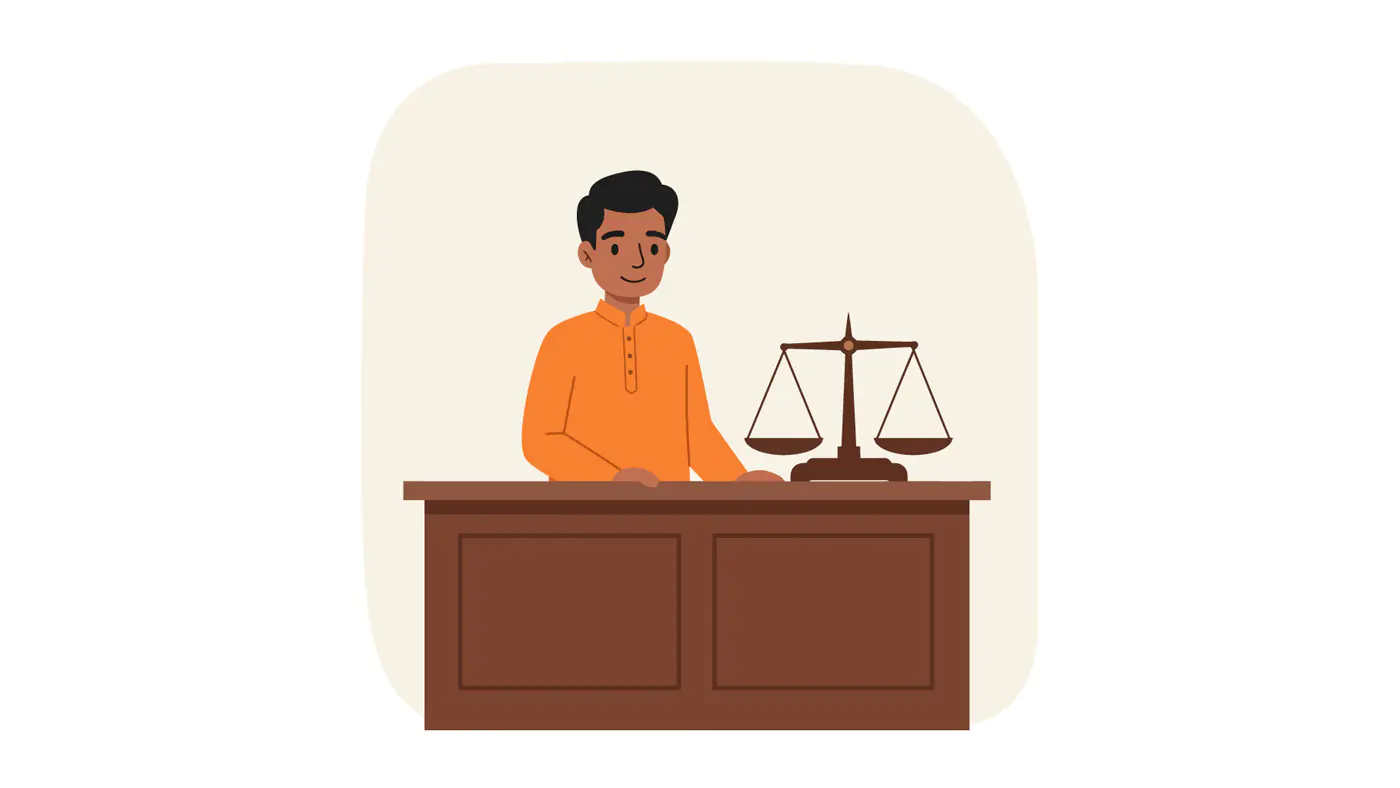 Indian Judge Vector Illustration