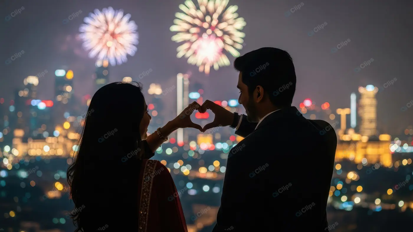 A Couple's Festive City View