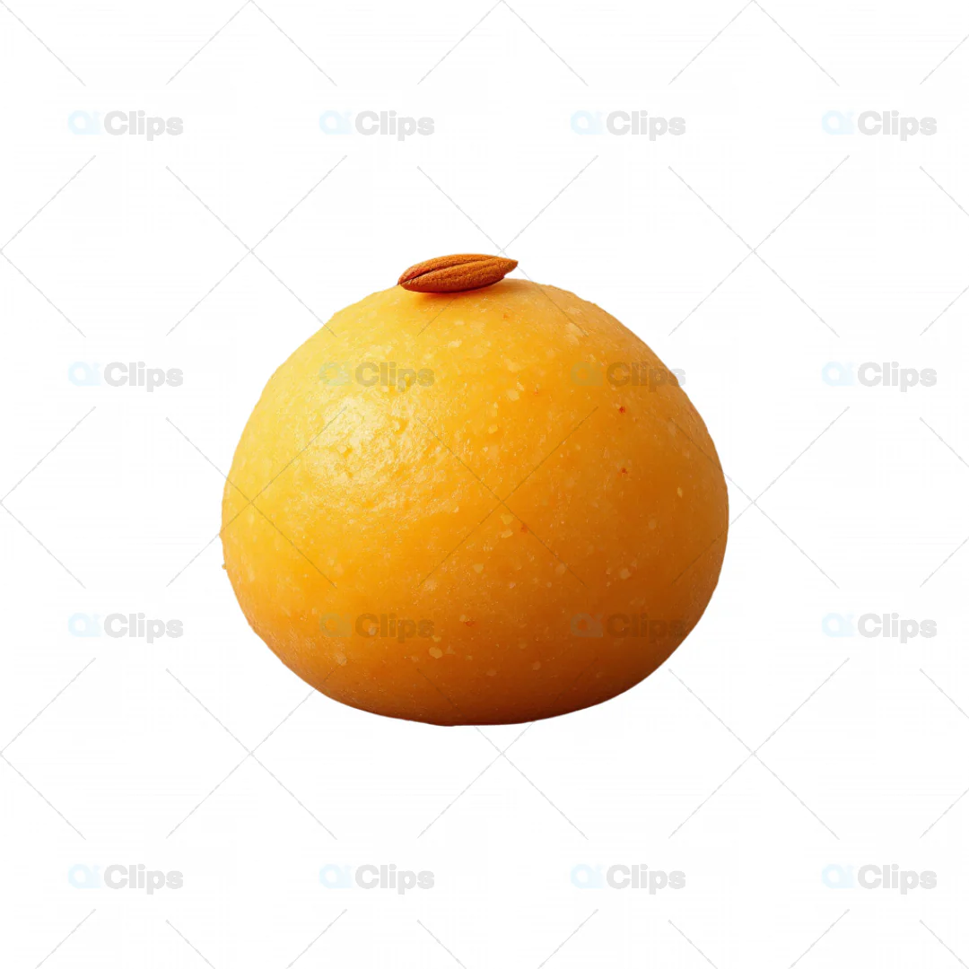 Realistic 3D Model of Indian Boondi Laddu with Almond Garnish