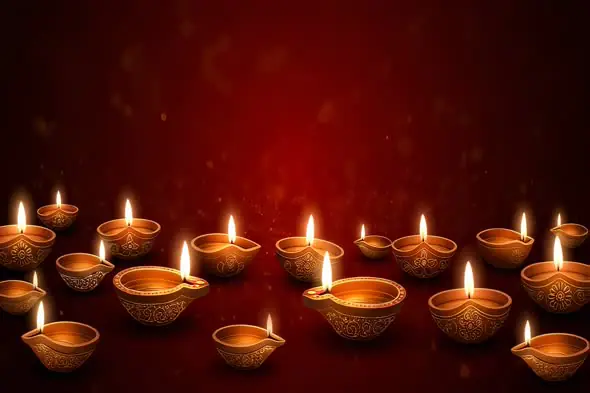 Glowing Diwali Diya Lamps Festive Animation Background
