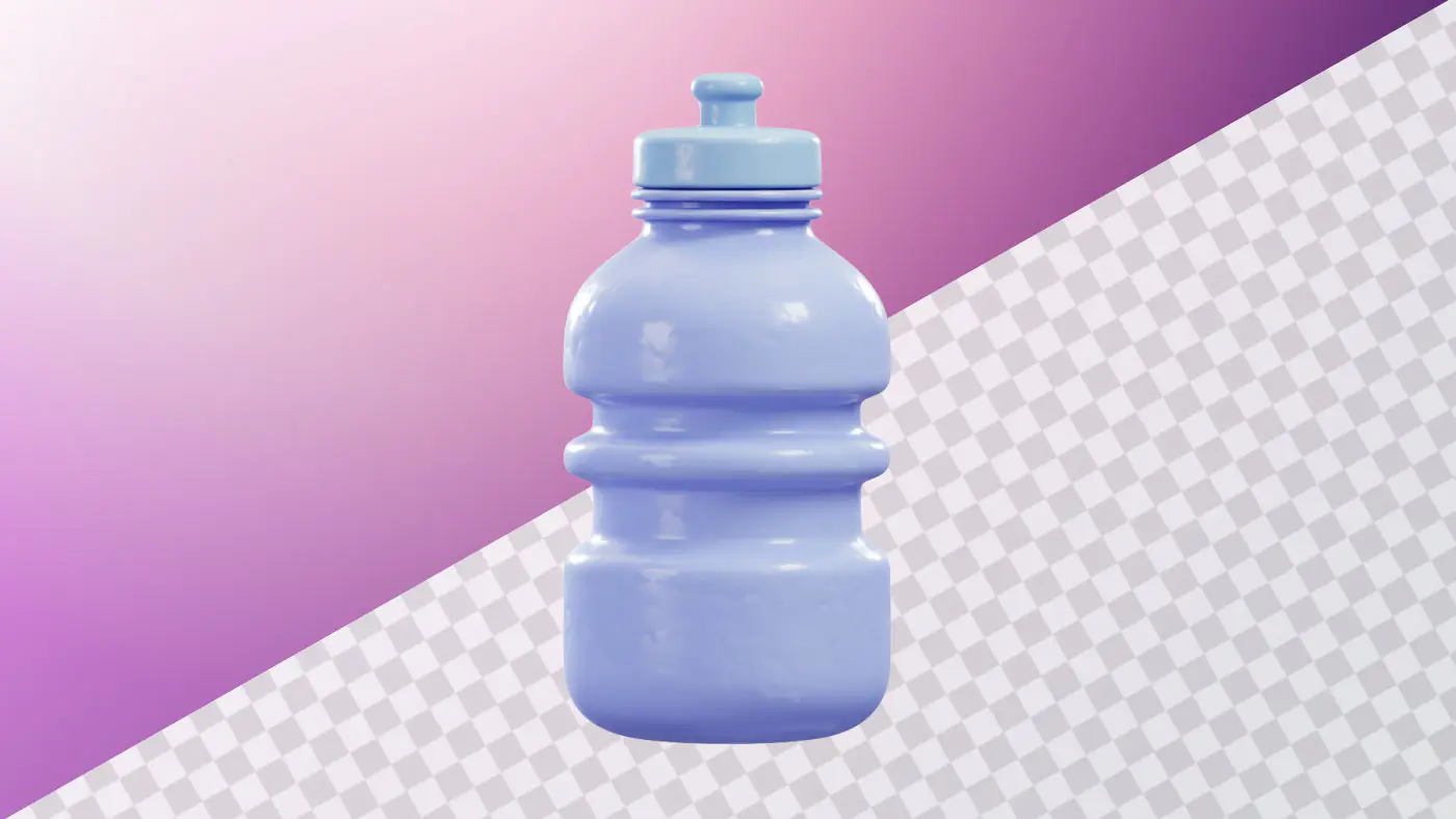 Pastel blue sports water bottle with rounded shape