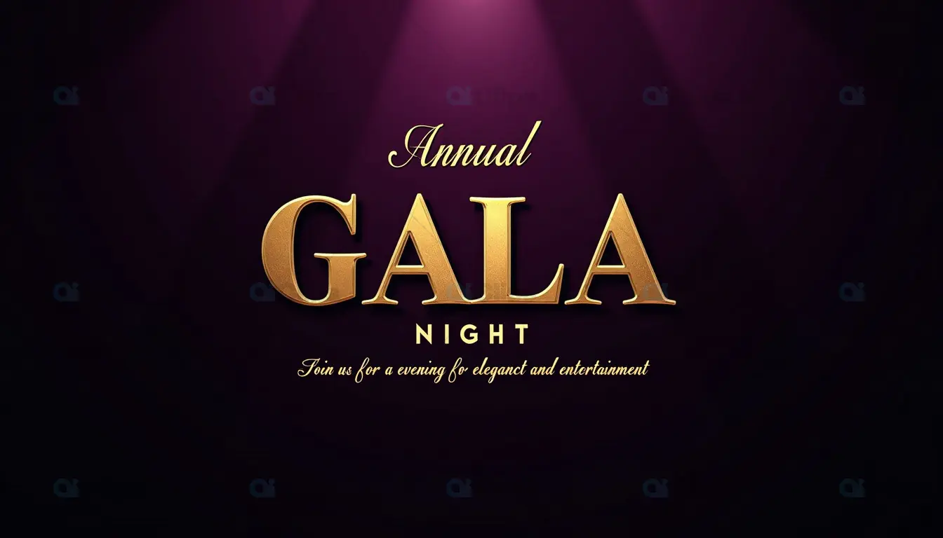 Elegant Annual Gala Night Invitation – Golden Lettering on Luxurious Background