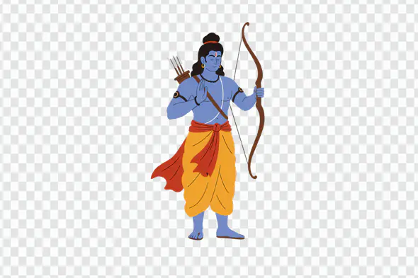 Rama Illustration Epic Indian Mythology Bow Arrow