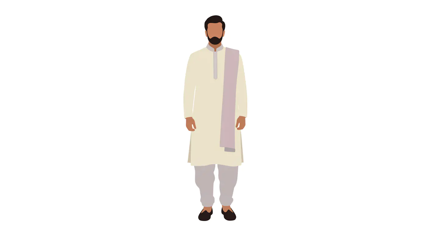 Stylish Kurta Ensemble Vector
