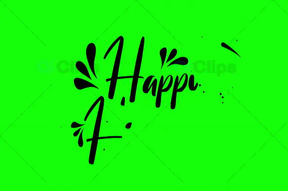 Happy Holidays Decorative Text Animation on Green Screen