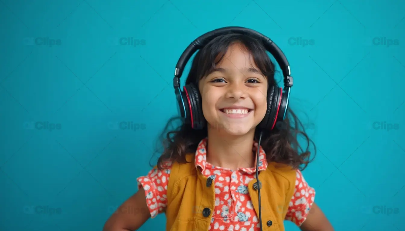 Happy Child with Headphones