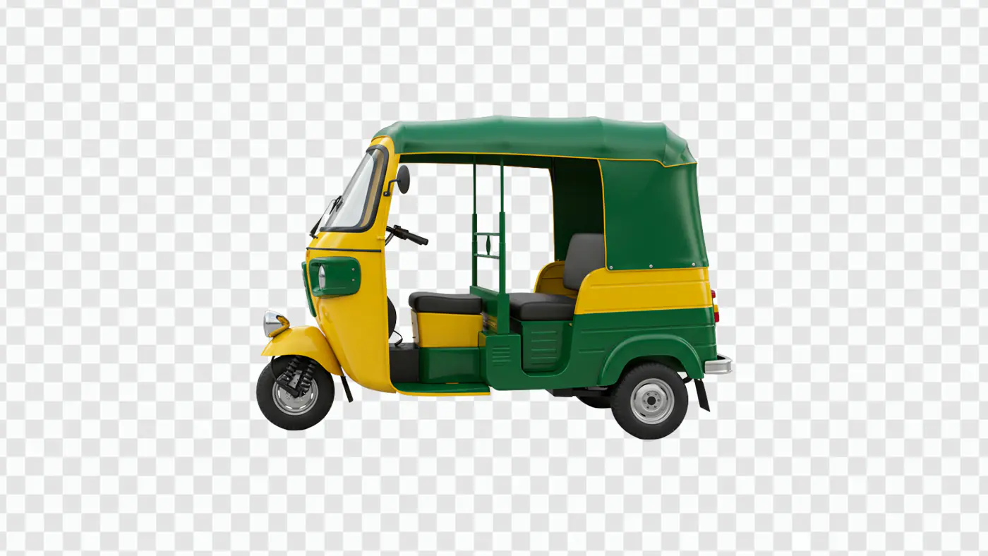 Auto Rickshaw Green Yellow Transport PNG Clipart