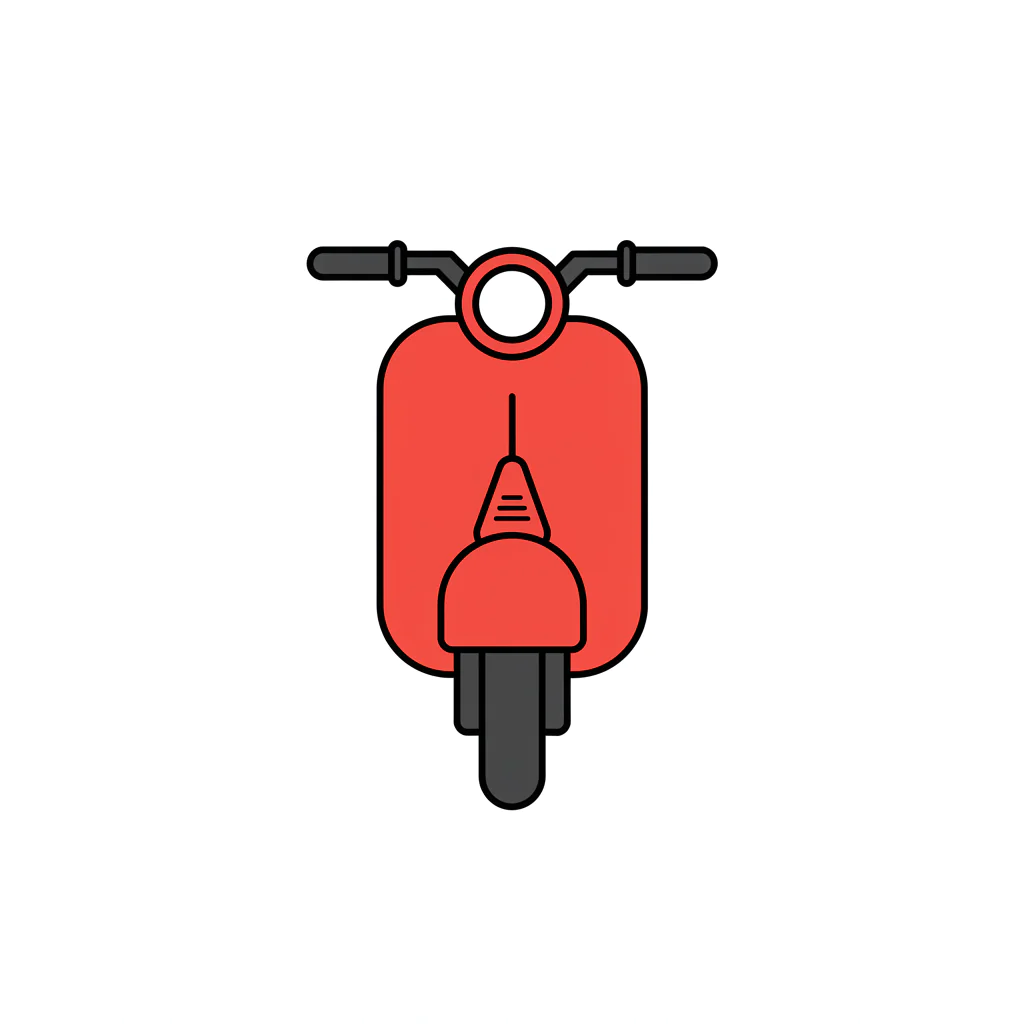 Vibrant Red Scooter Icon