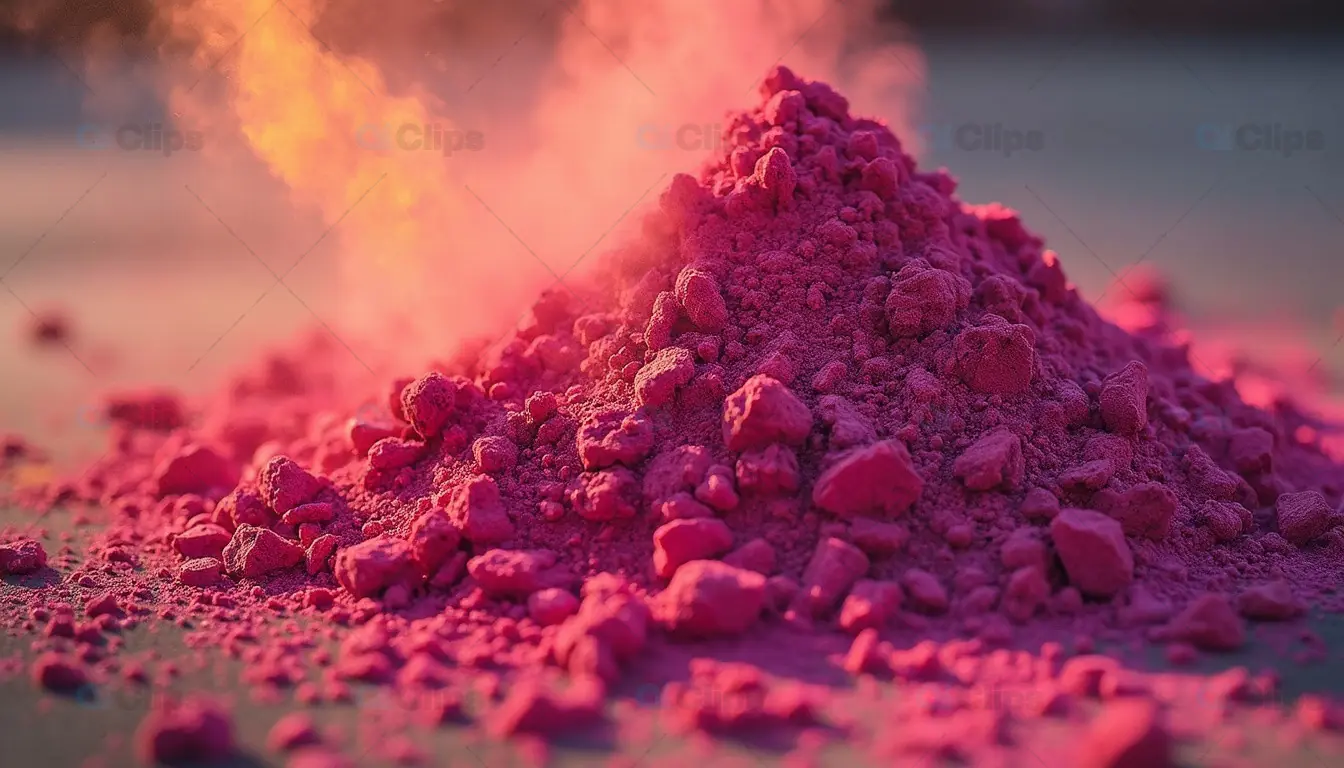 Pink Holi Powder with Color Cloud