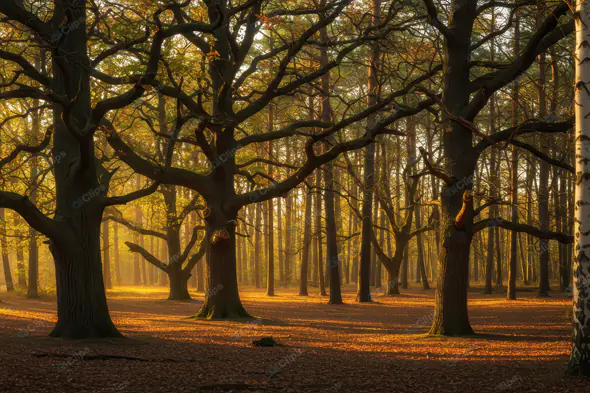 Golden Hour Oak Forest