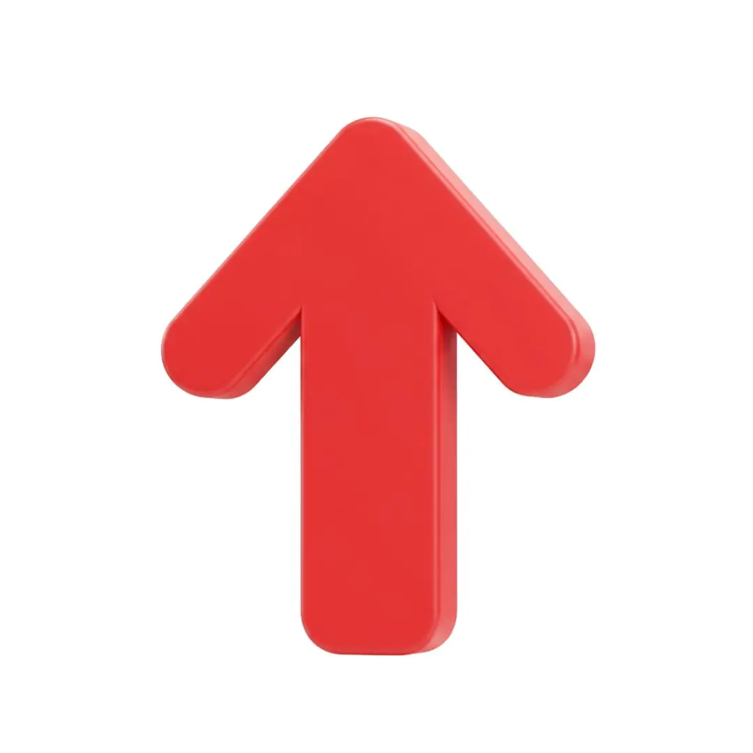 Vibrant Red Upward Arrow Icon PNG Clipart
