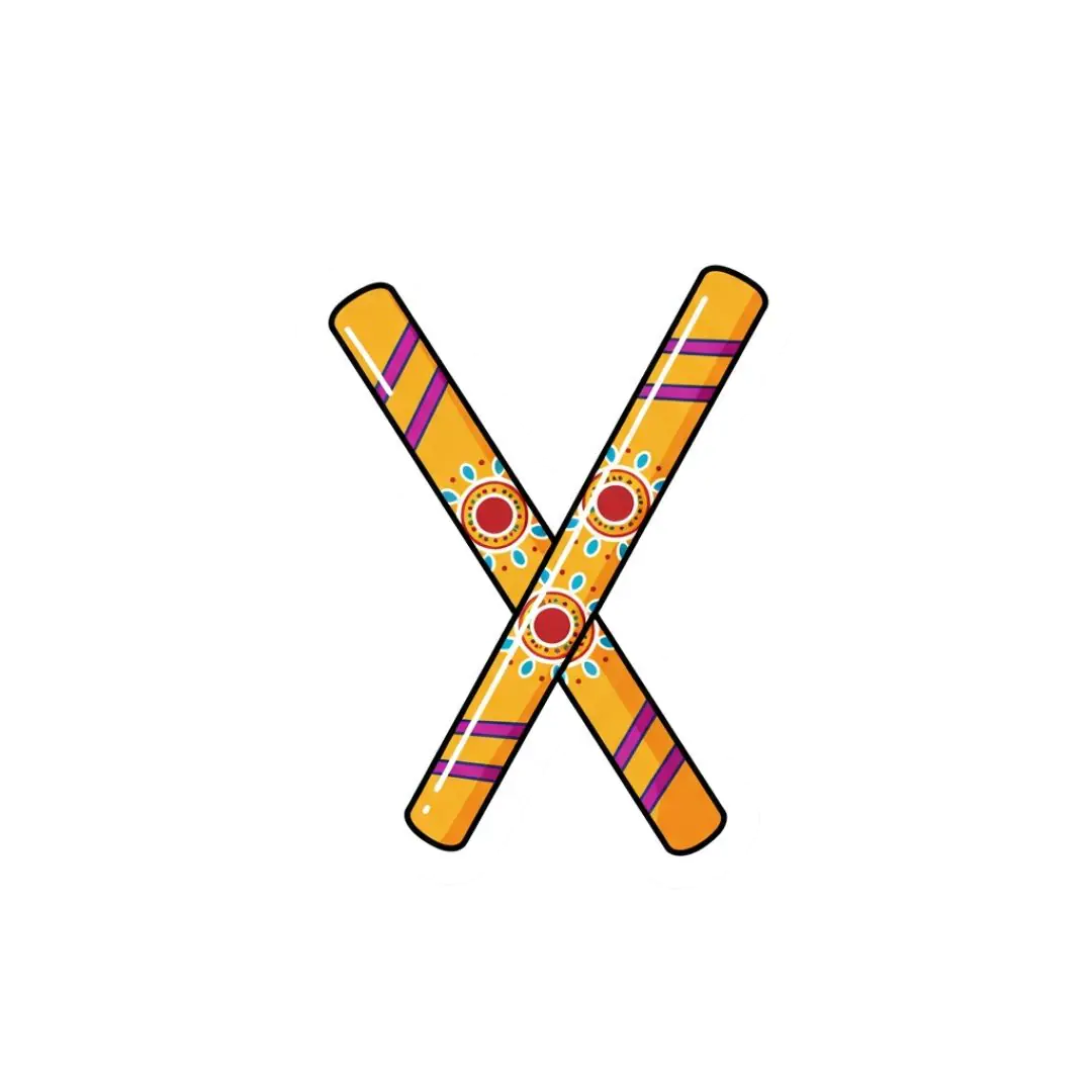 Colorful Dandiya Sticks Indian Folk Dance Celebration Graphics