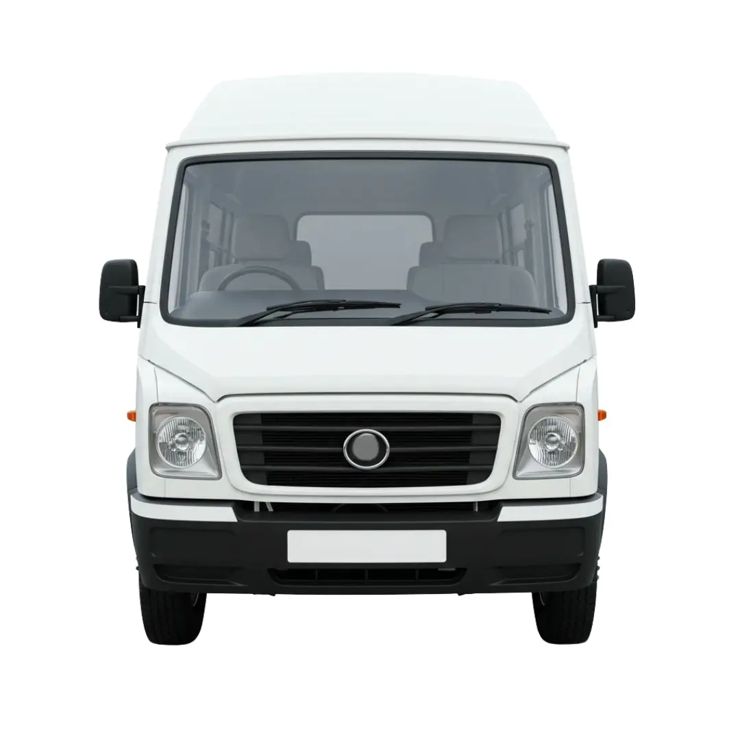 White Delivery Van Front View Commercial PNG
