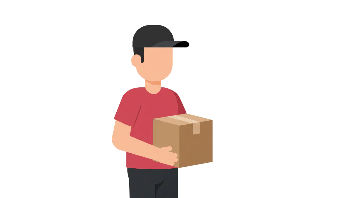 Flat Delivery Person Vector