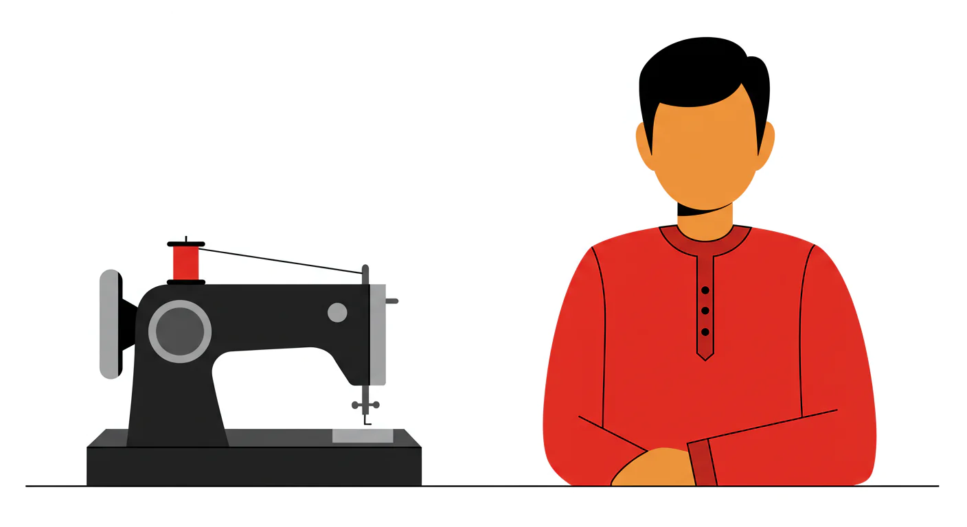 Indian Tailor Vector Illustration