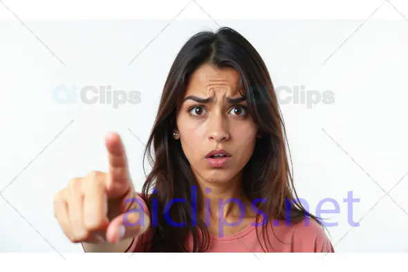 Concerned Woman Pointing Finger