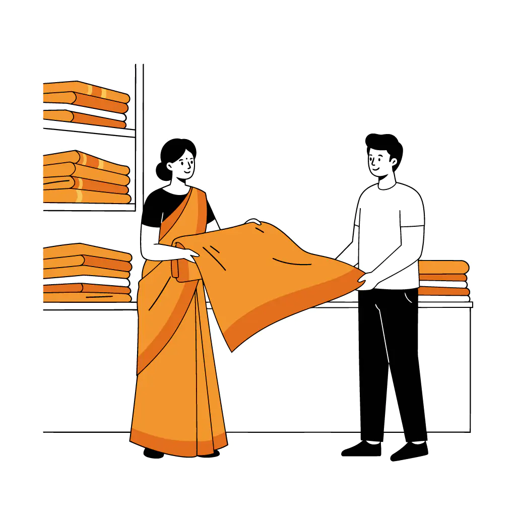 Textile Shop Customer Service Vector