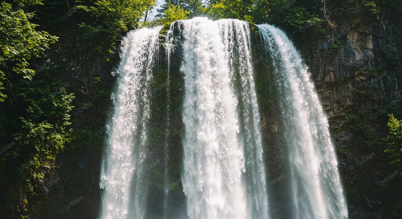 Lush Forest Waterfall Cascade